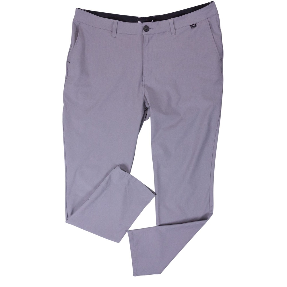 TravisMathew Mens 38x32 Right on Time Grey Performance Stretch Golf Pants 1MQ184